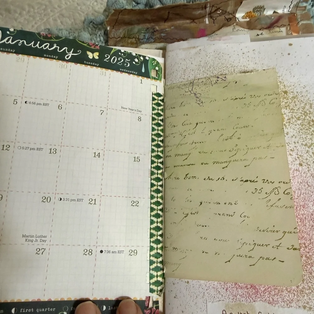 Hand Crafted Mixed Media Junk Journal 8x6 70 Plus Pages